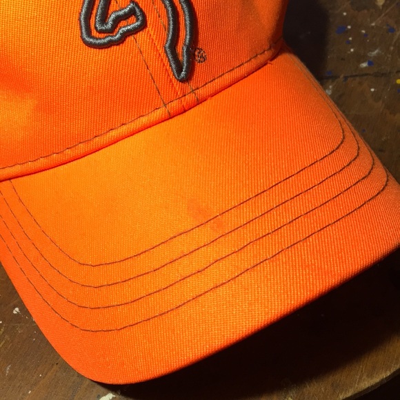 Browning Orange hunting hat full 6 panel adjustable back strap cap - Picture 5 of 12